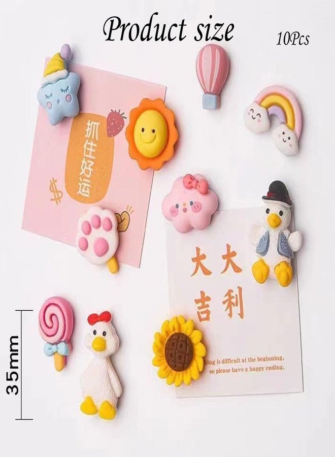 FFZDENA 10Pcs Cute Fridge Magnets, Stylish Refrigerator Magnets for Kitchen and Office Decor, Strong Hold Adhesive Magnets for Notes and Photos, Gift for Home and Students - Image 2